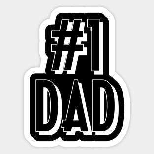 #1 Dad Number One Dad Text White Sticker